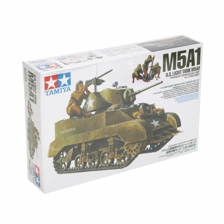 Plastics * | Tamiya 1/35 Us Light Tank M5A1 "Pursuit Ops" With 4 Figures