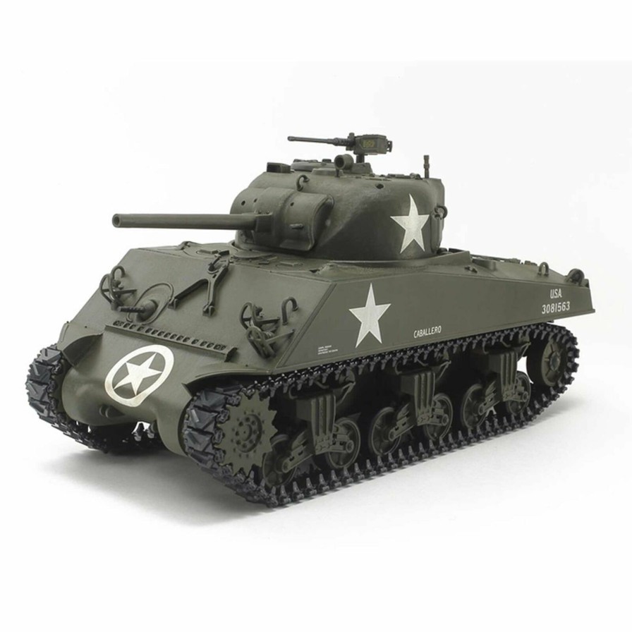 Plastics * | Tamiya 1/35 Rc Us Medium Tank M4A3 Sherman With Control Unit